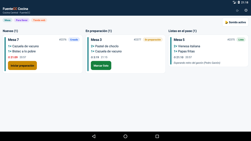 Cocina en una tablet